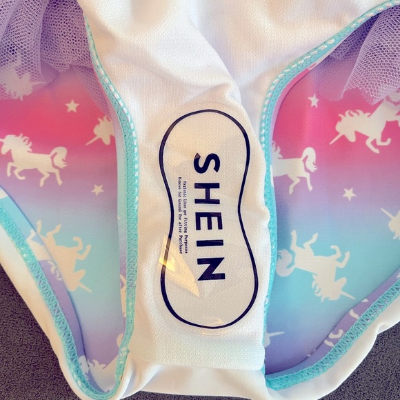 Toddler Girls Unicorn Print Mesh Ruffle One Piece Swimsuit - Picture 2 of 6